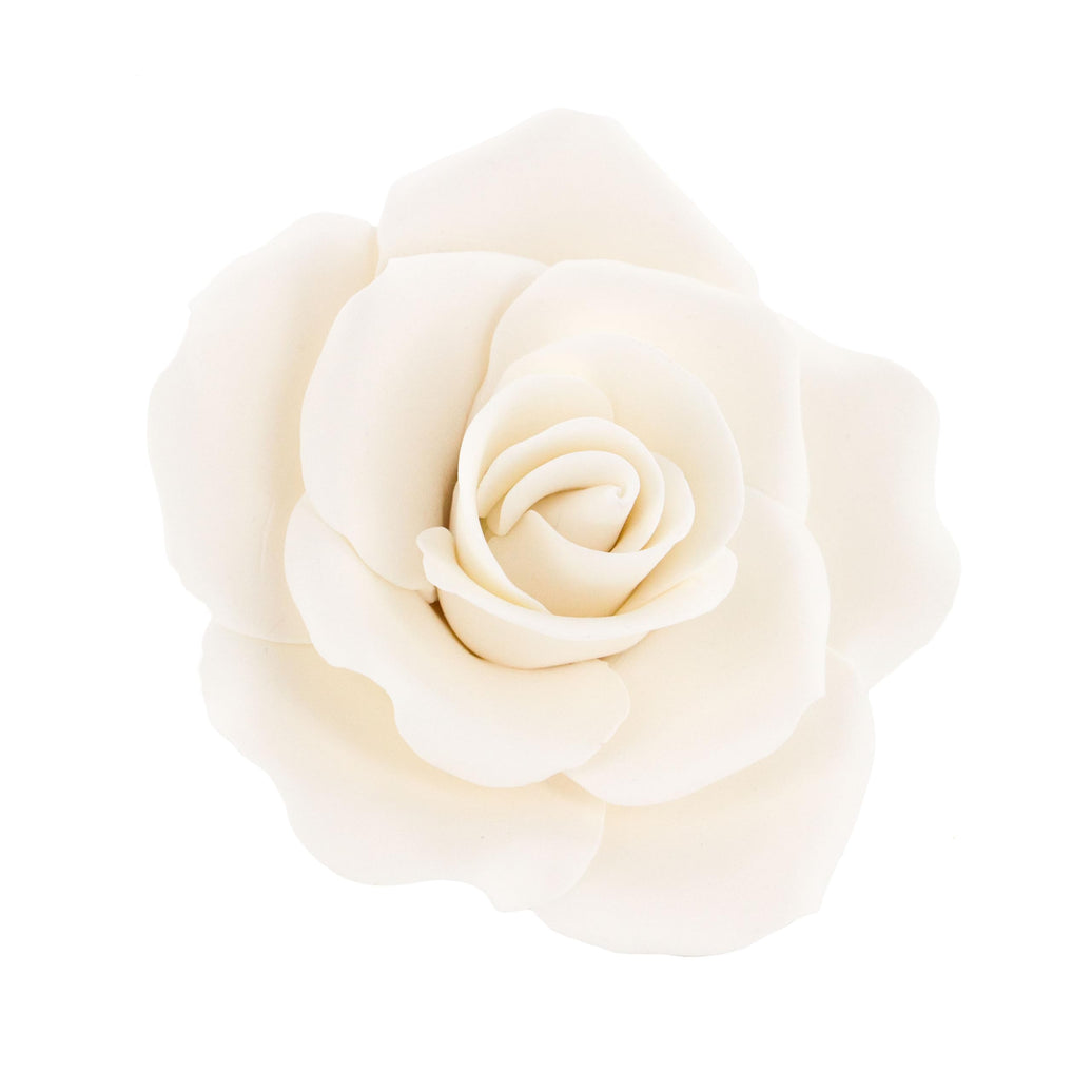 Jumbo Rose Sugar Cake Flowers by Global Sugar Art, White