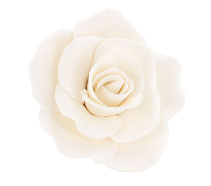 Jumbo Rose Sugar Cake Flowers by Global Sugar Art, White