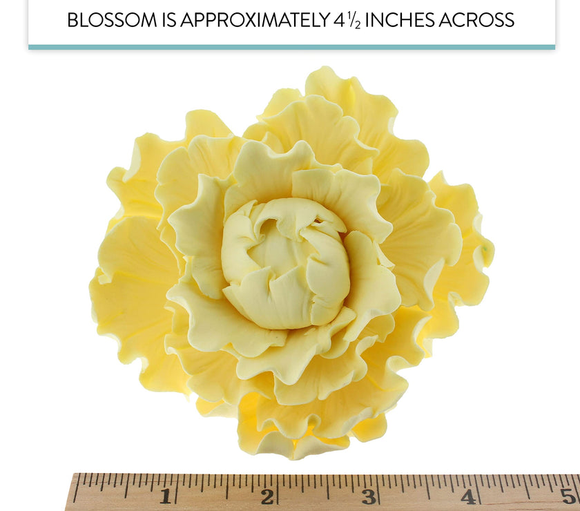 Premium Peony Sugar Flower by Global Sugar Art, Yellow