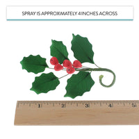 Christmas Holly Leaf Sprays for Cakes and Decorating, by Global Sugar Art