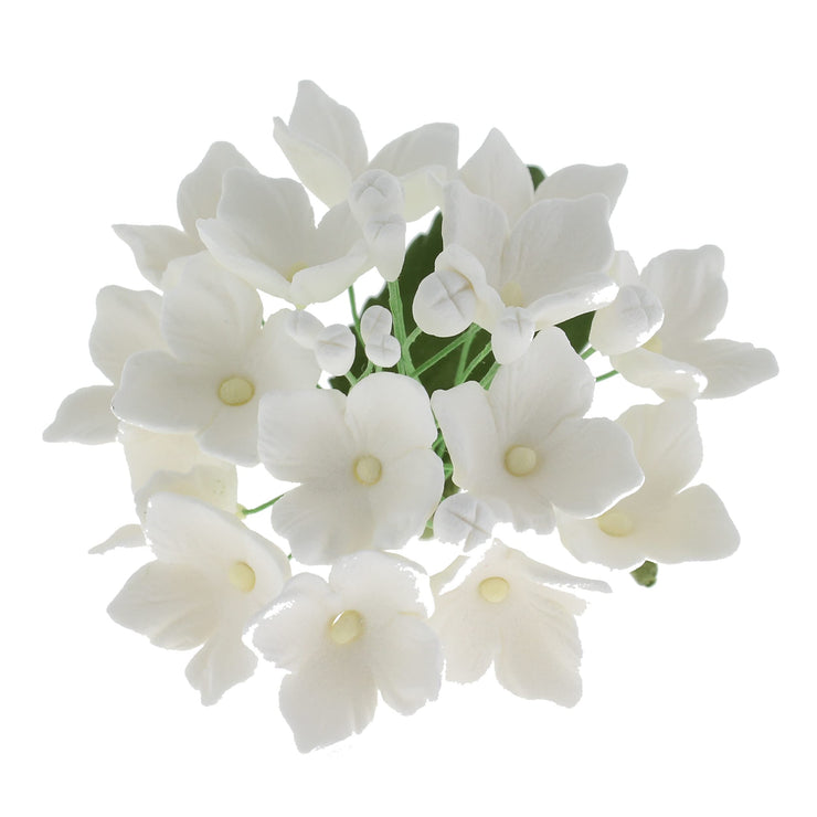 Hydrangea Blossoms Sprays, Sugar Cake Flowers by Global Sugar Art, 4 Count, White