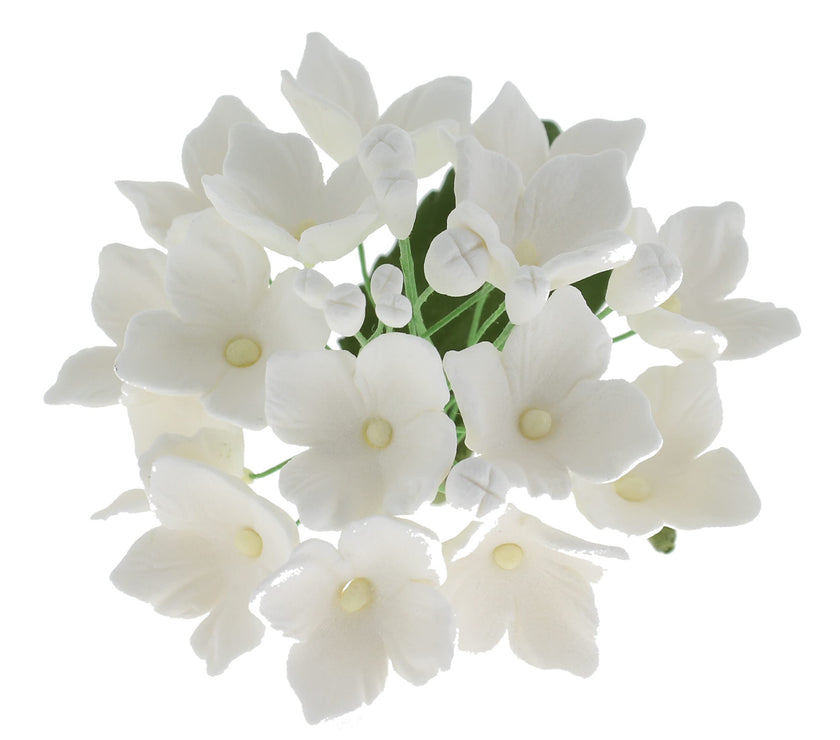 Hydrangea Blossoms Sprays, Sugar Cake Flowers by Global Sugar Art, 4 Count, White
