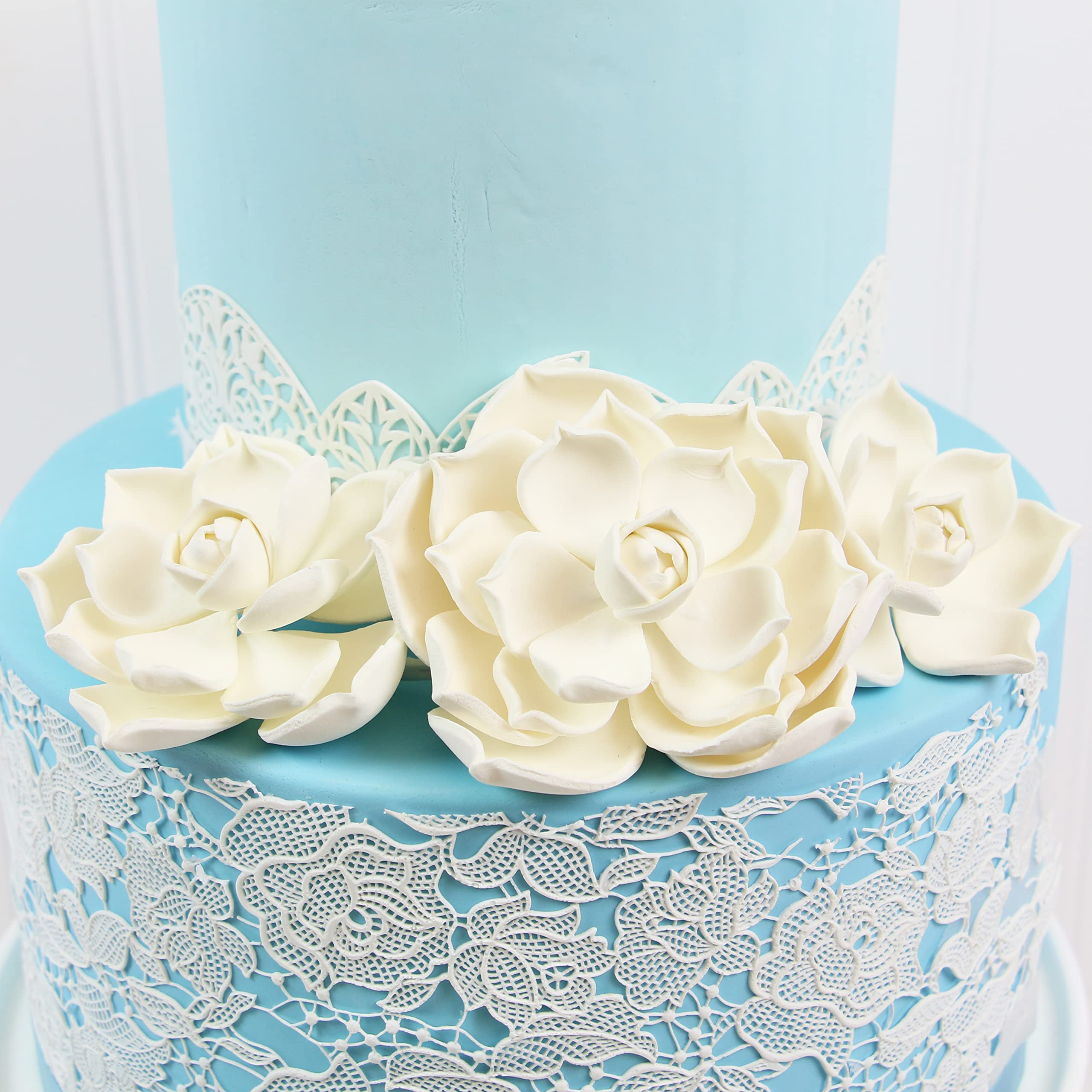 Global Sugar Art Succulent Parva Sugar Cake Flowers, White Assortment, 3 Count by Chef Alan Tetreault