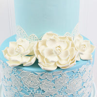 Global Sugar Art Succulent Parva Sugar Cake Flowers, White Assortment, 3 Count by Chef Alan Tetreault