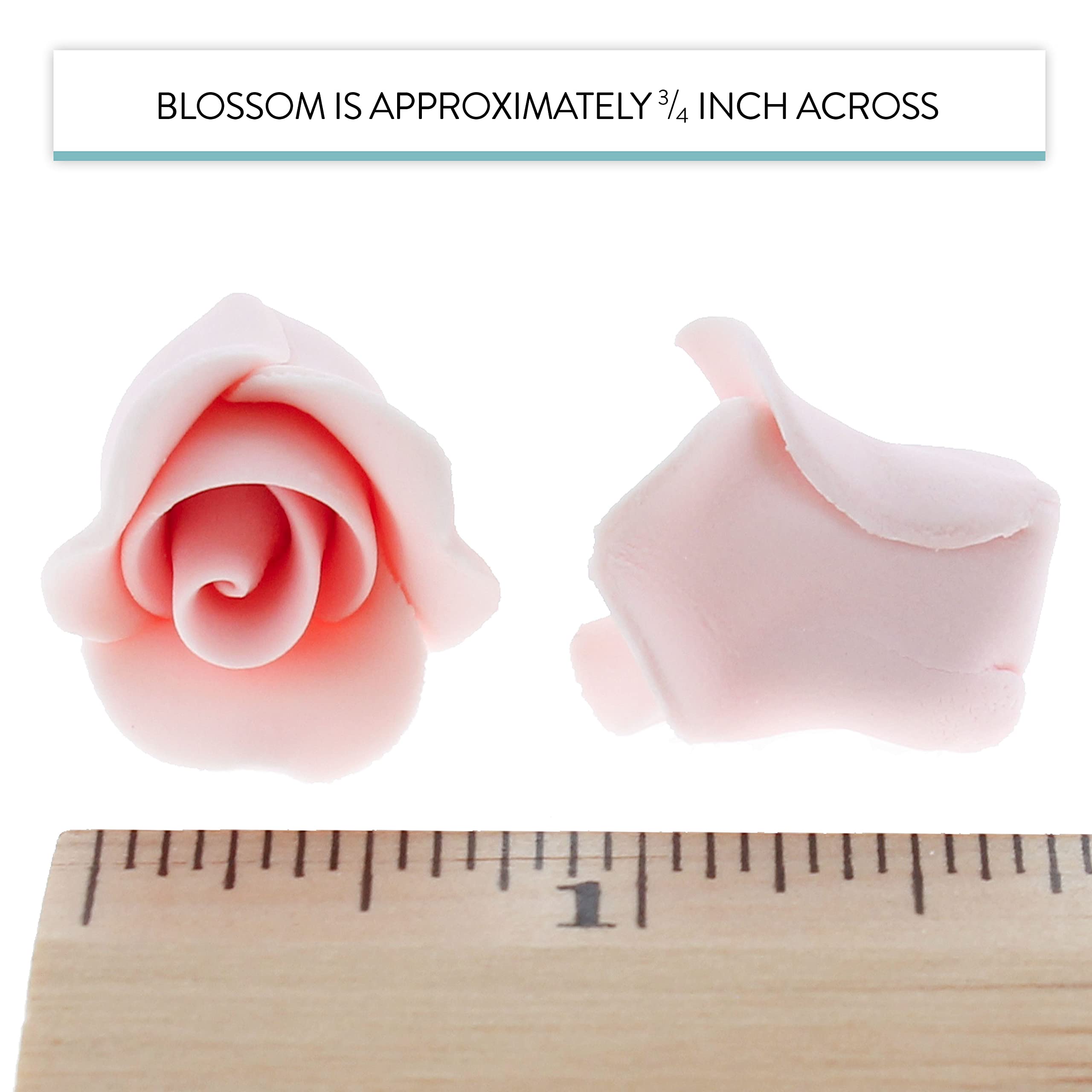 Tiny Rose Sugar Flowers, Edible Cupcake Toppers, Extra Small, by Global Sugar Art, Pink