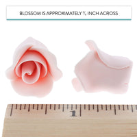 Tiny Rose Sugar Flowers, Edible Cupcake Toppers, Extra Small, by Global Sugar Art, Pink