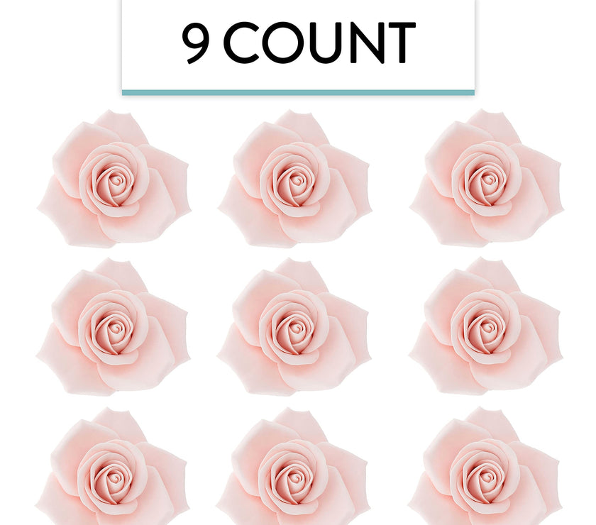 Peace Rose Sugar Flowers for Cake Decorating, by Global Sugar Art, Large, Pink