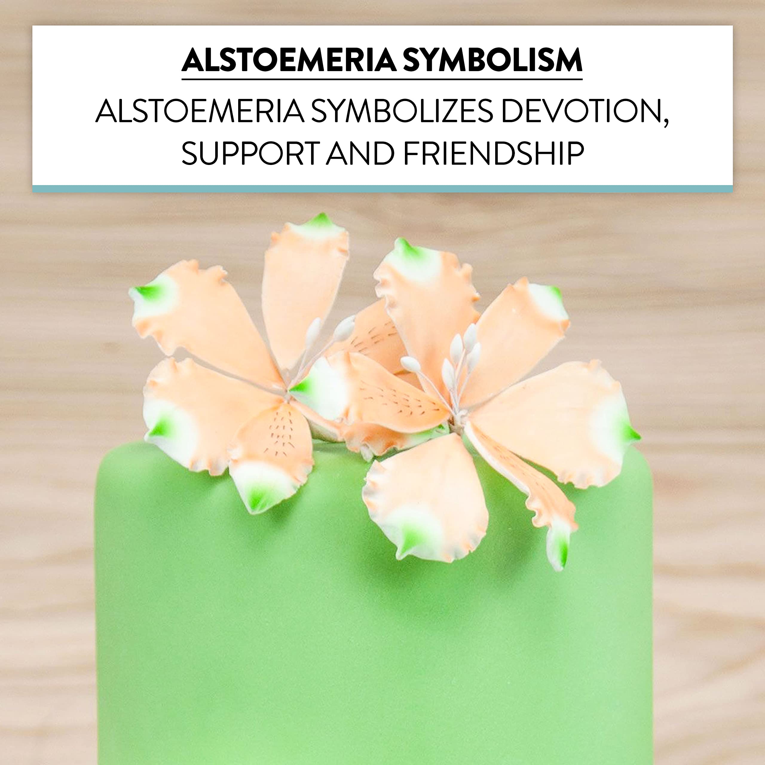 Global Sugar Art Orange Alstroemeria Sugar Cake Flowers by Chef Alan Tetreault, 3 Count