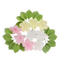 Fruit Blossoms & Leaves Gum Paste Cake Flowers 18 Count Sugar Flowers by Global Sugar Art