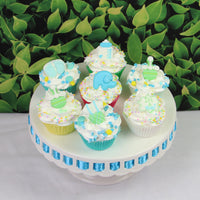 Baby Shower Edible Kosher Royal Icing Decorations for Cakes and Cupcakes, by Global Sugar Art, Baby Boy