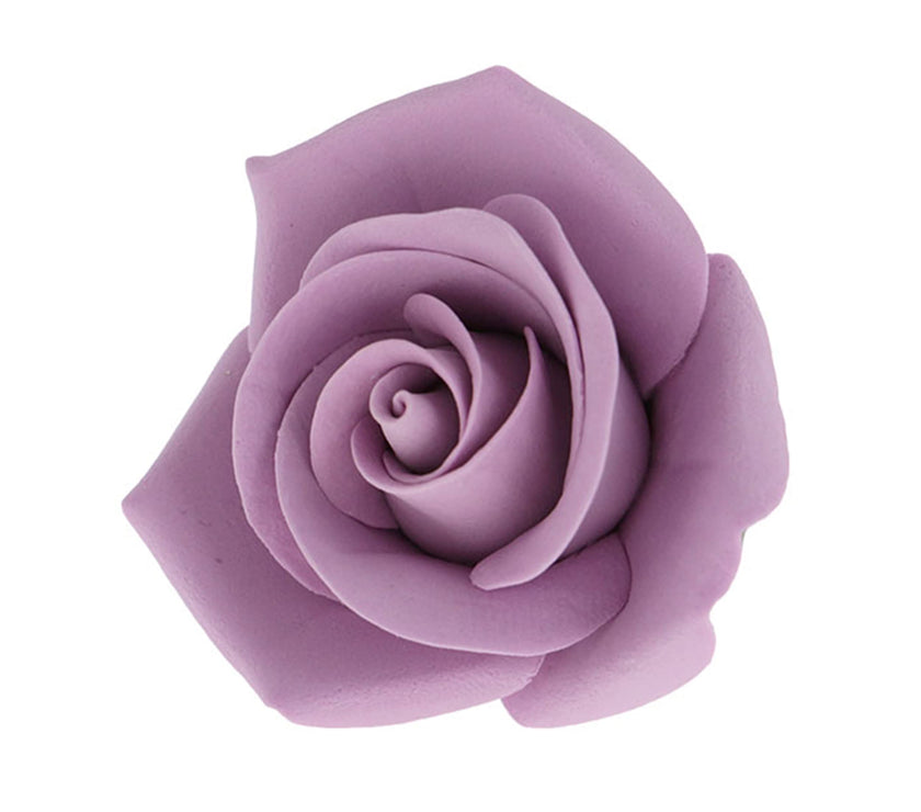 Peace Rose Sugar Flowers with Leaves, Cake Decorating Kit, by Global Sugar Art, Medium, Lavender