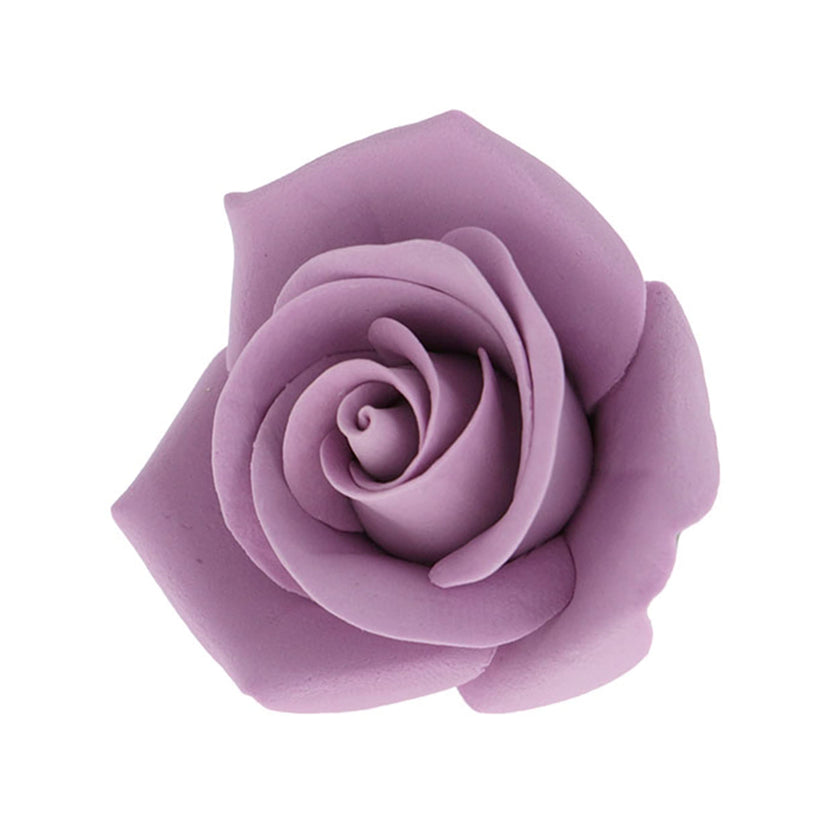 Peace Rose Sugar Flowers with Leaves, Cake Decorating Kit, by Global Sugar Art, Medium, Lavender