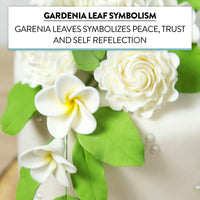 Light Green Gardenia Leaf Spray Cake Decoration by Chef Alan Tetreault, Global Sugar Art, 4 Count