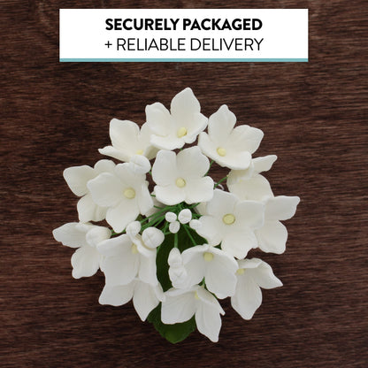 White Hydrangea Blossom Spray, 4 Count