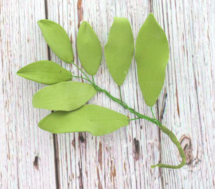 Alstroemeria Leaf  Spray  Cake Decoration by Chef Alan Tetreault, Global Sugar Art, 4 Count