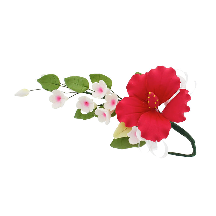 Pink Hawaiian Cake Flower Hibiscus Sugar Flower Topper by Global Sugar Art
