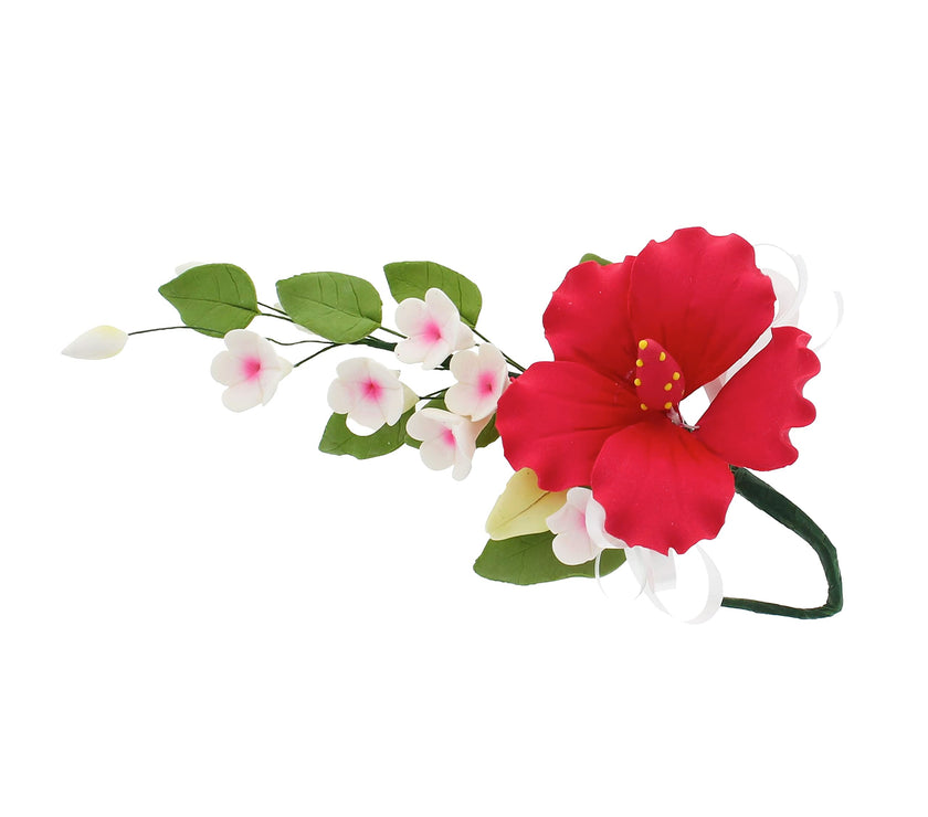 Pink Hawaiian Cake Flower Hibiscus Sugar Flower Topper by Global Sugar Art