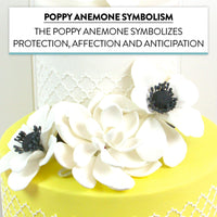 Global Sugar Art Sugar White and Black Anemone by Chef Alan Tetreault, 3 Count