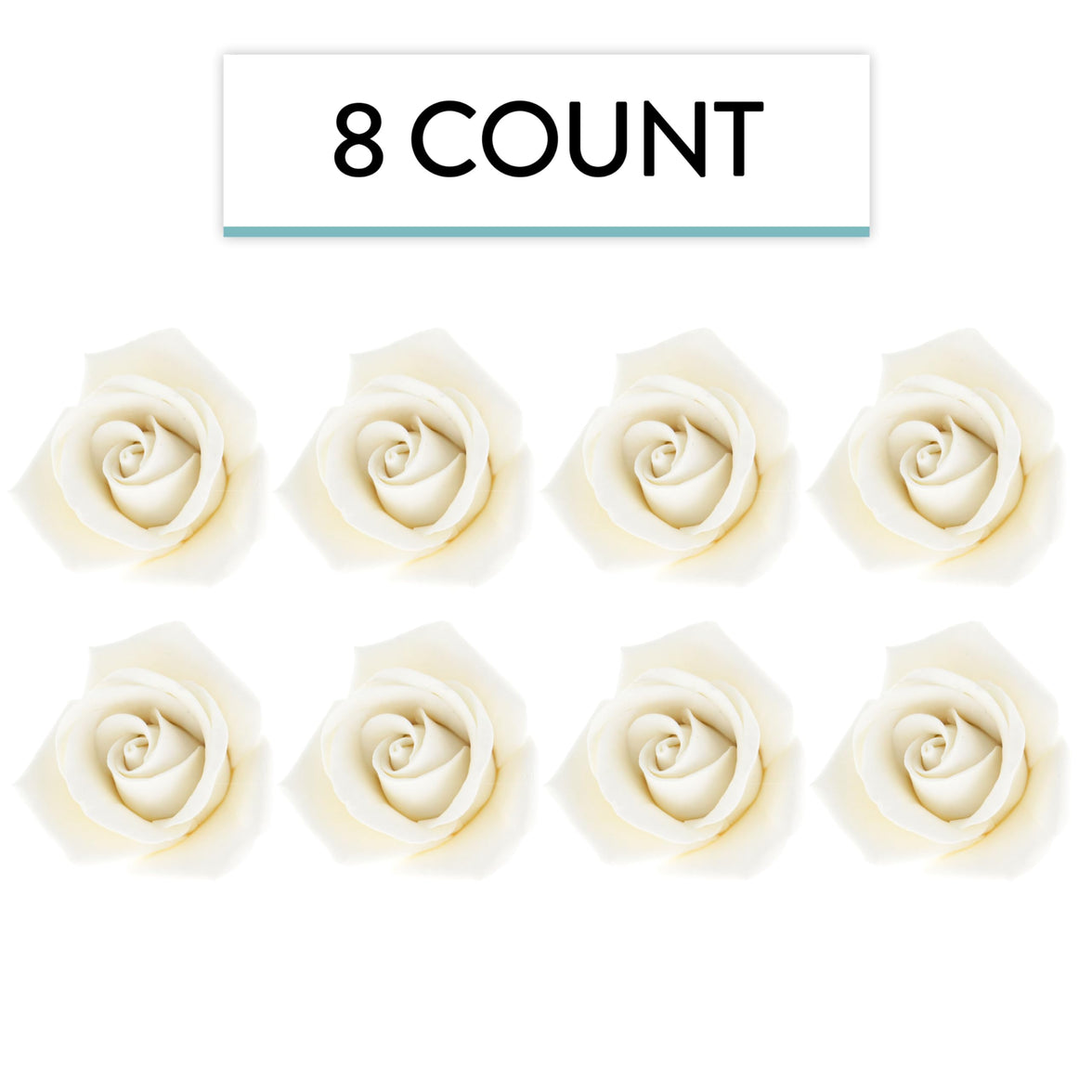 Peace Rose Sugar Flowers for Cake Decorating, by Global Sugar Art, Medium, White