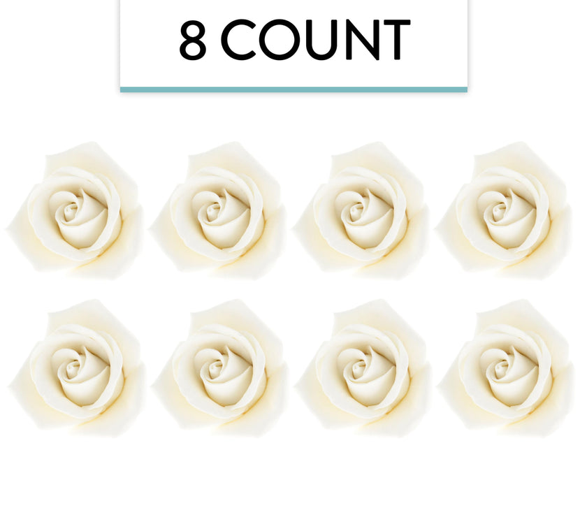 Peace Rose Sugar Flowers for Cake Decorating, by Global Sugar Art, Medium, White