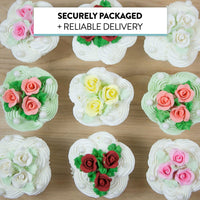 Tiny Rose Sugar Flowers, Edible Cupcake Toppers, Extra Small, by Global Sugar Art, Red