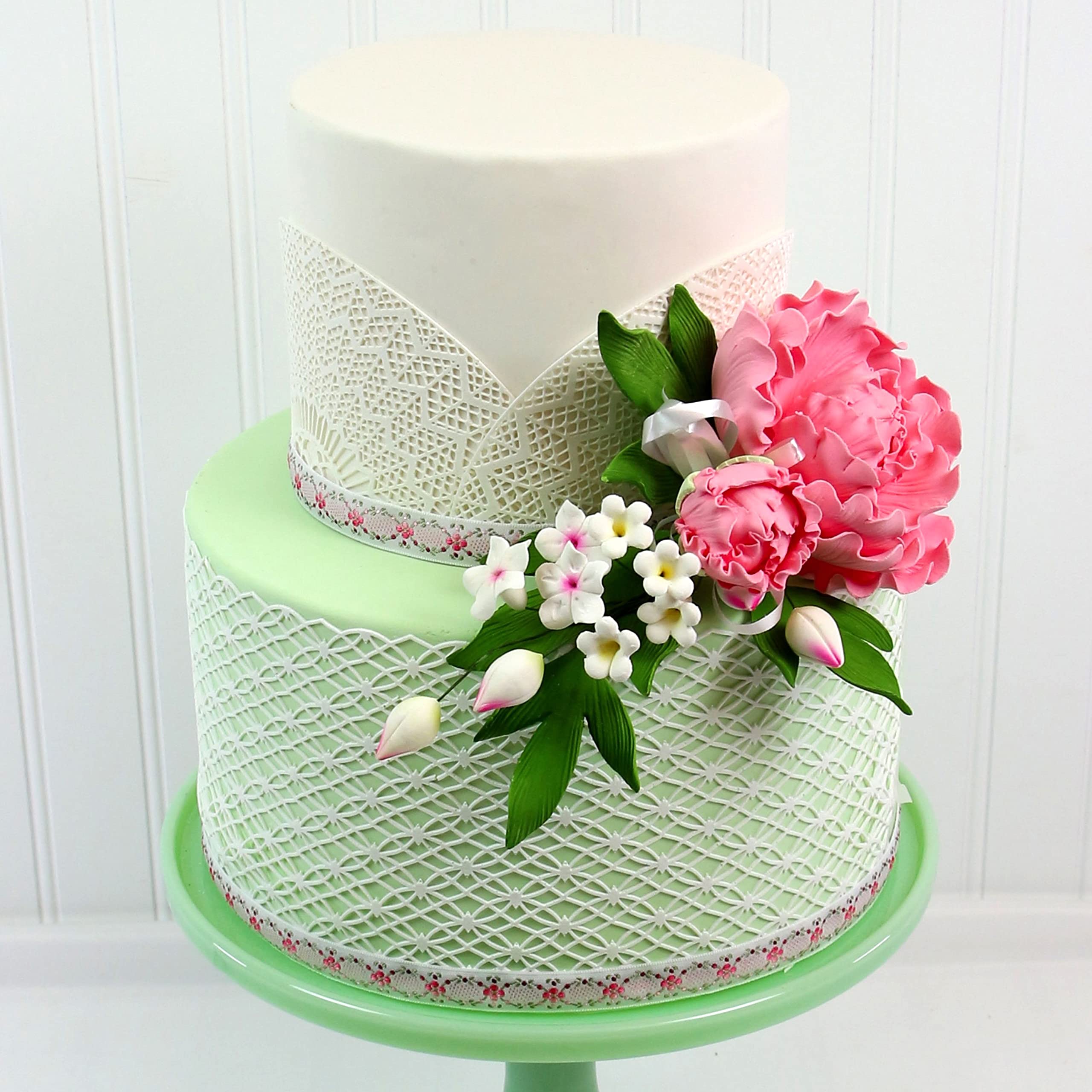 Premium Peony Sprays for Cake Decorating by Global Sugar Art, Pink Closed