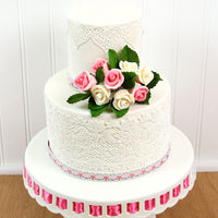 Shrub Rose Sugar Flowers for Cakes, by Global Sugar Art, Small, White