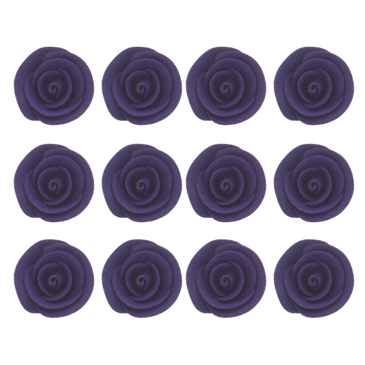 Premium Edible Roses for Cakes and Cupcakes, Sweet Royal Icing Roses, by Global Sugar Art, Deep Violet
