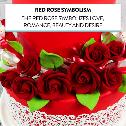 Red Petite Rose Spray with Ribbon, 2 Count