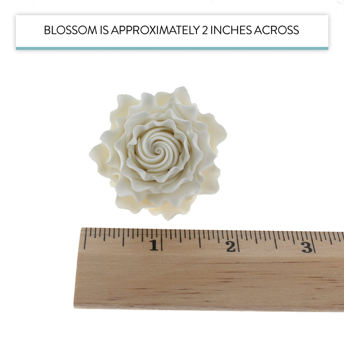 Gardenia Sugar Cake Flowers, White, 8 Count by Global Sugar Art