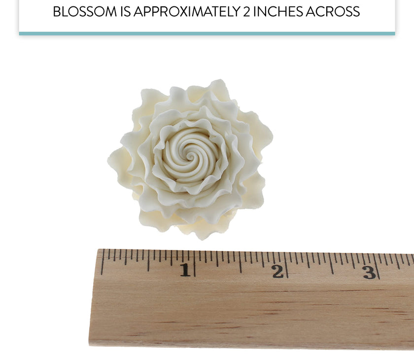 Gardenia Sugar Cake Flowers, White, 8 Count by Global Sugar Art