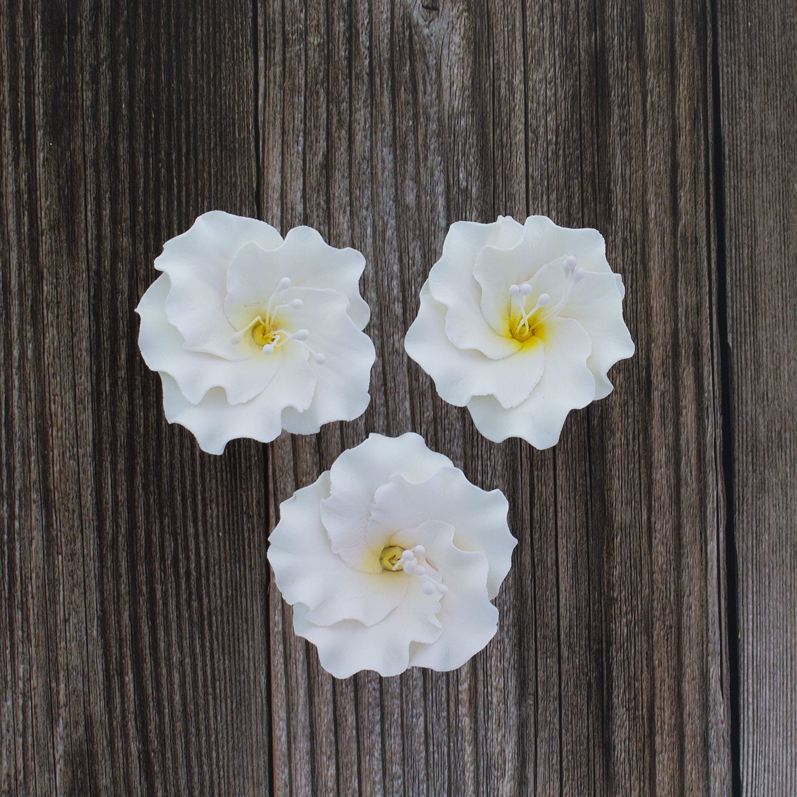 Azalea Sugar Flowers for Cake Decorating, by Global Sugar Art, White