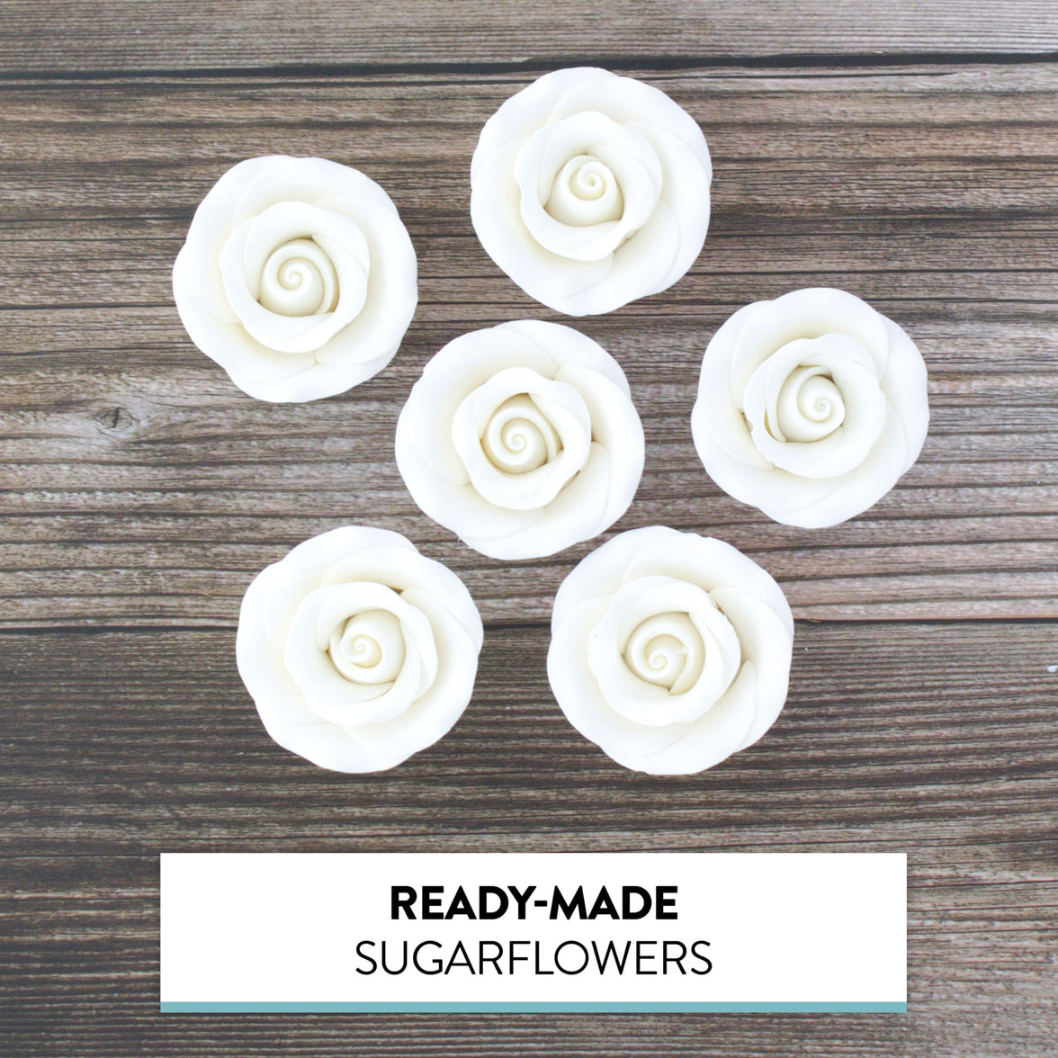 Premium Roses for Decorating Cakes and Cupcakes, by Global Sugar Art, Medium, Lavender Pink Yellow Peach