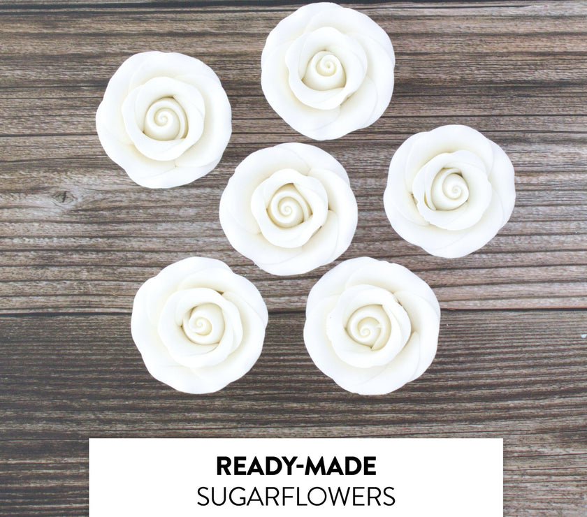 Premium Roses for Decorating Cakes and Cupcakes, by Global Sugar Art, Medium, Lavender Pink Yellow Peach