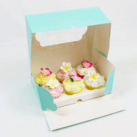 Global Sugar Art Auto-Popup Cupcake Box Muffin Box with Insert and Window, 10 x 7 x 4 Inches
