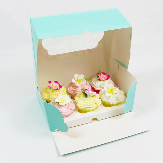 10 x 7 x 4 Inch Cupcake Box Muffin Box with Insert and Window