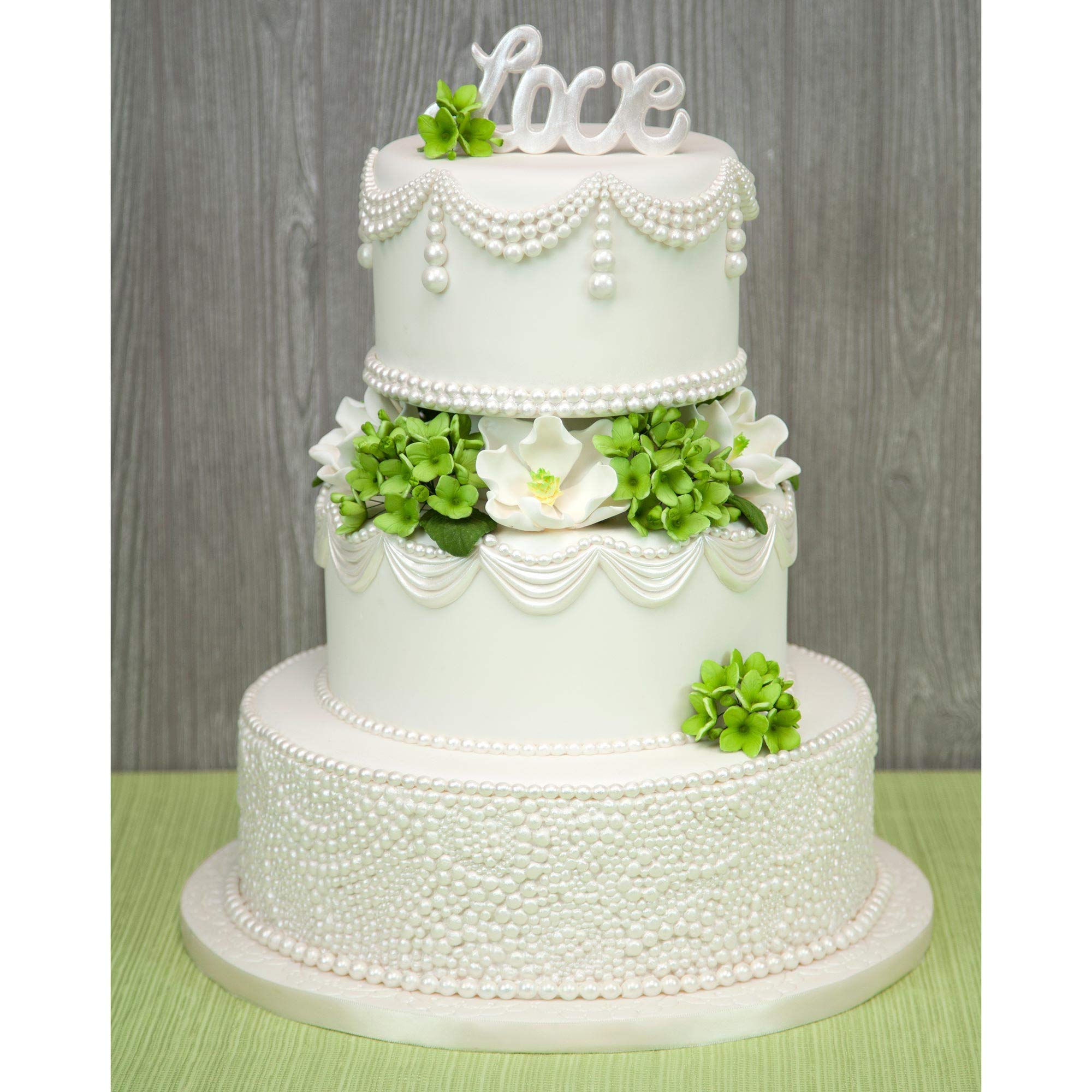 Magnolia Blossom Sugar Cake Flowers by Global Sugar Art, White, Large, 3 Count