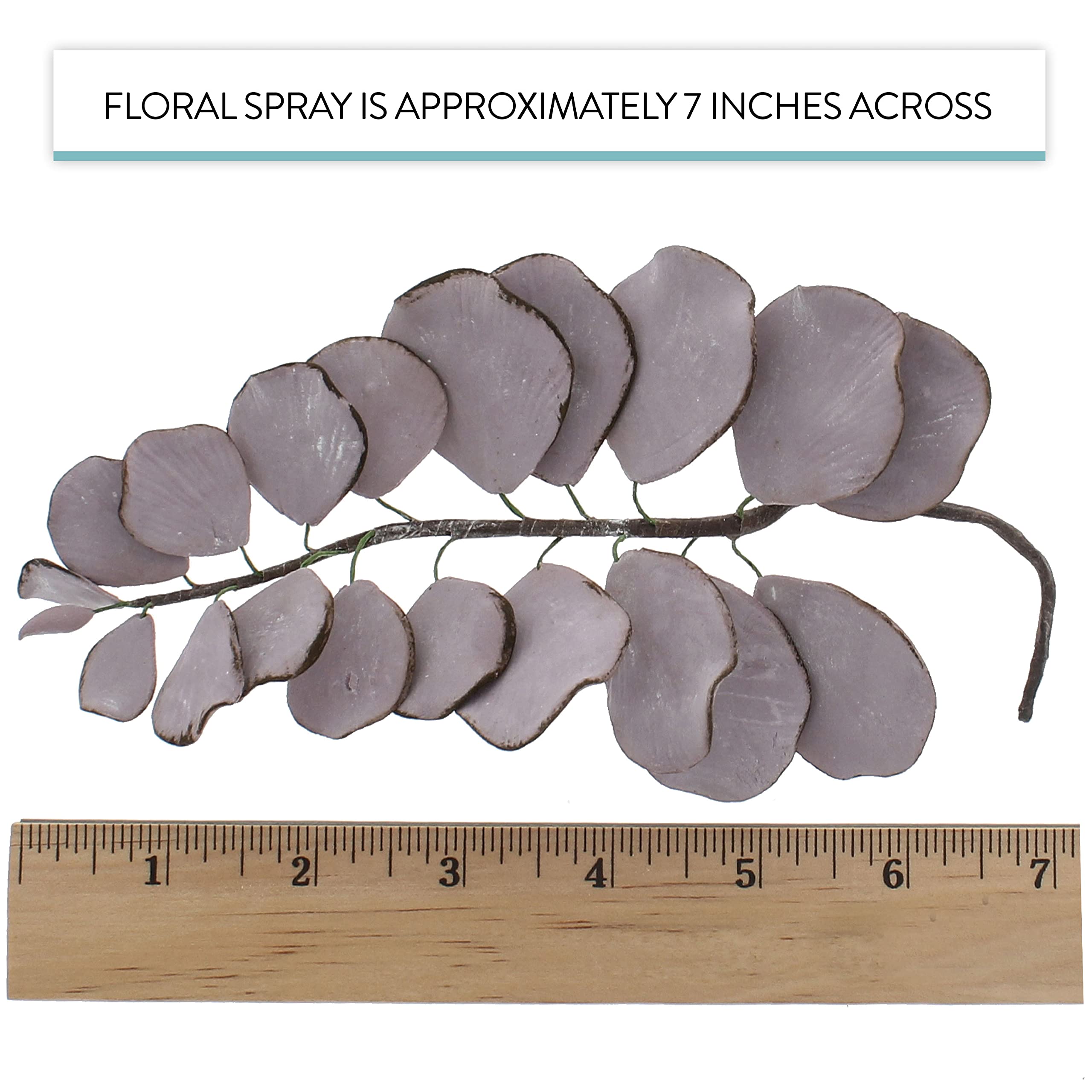 Eucalyptus Sugar Flowers for Cake Decorating, by Global Sugar Art, 5 Count, Mauve