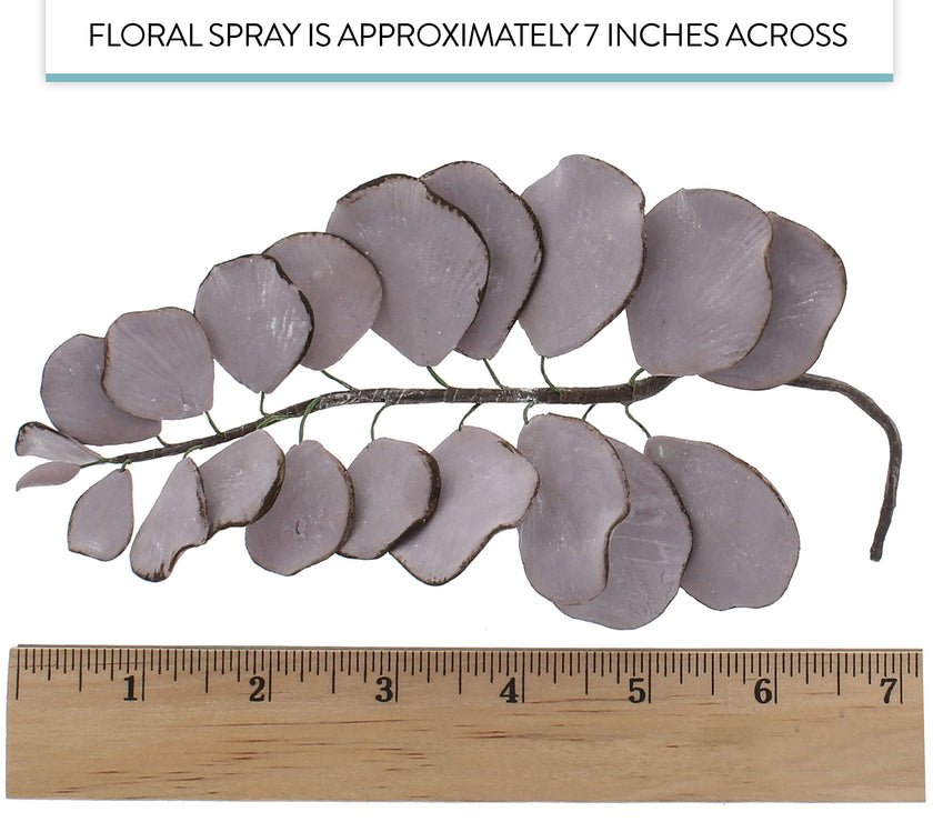 Eucalyptus Sugar Flowers for Cake Decorating, by Global Sugar Art, 5 Count, Mauve