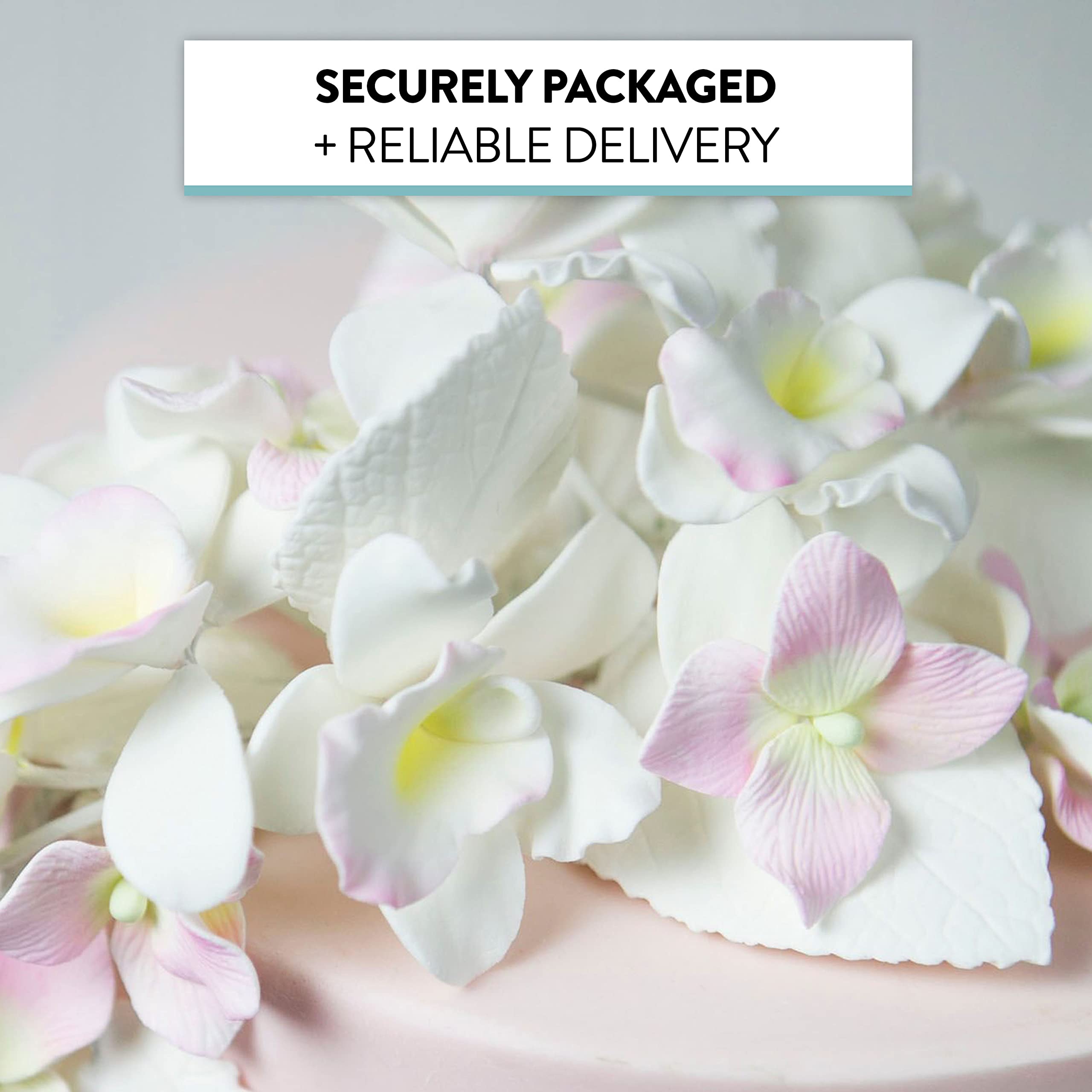 Hydrangea Leaves, Gum Paste Cake Decorations by Global Sugar Art, White, Multiple Sizes