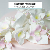 Hydrangea Leaves, Gum Paste Cake Decorations by Global Sugar Art, White, Multiple Sizes