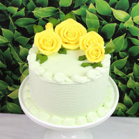 Exquisite Rose & Leaf Kit, Sugar Cake Flowers by Global Sugar Art, Yellow Roses with Leaves, 15-Piece Set