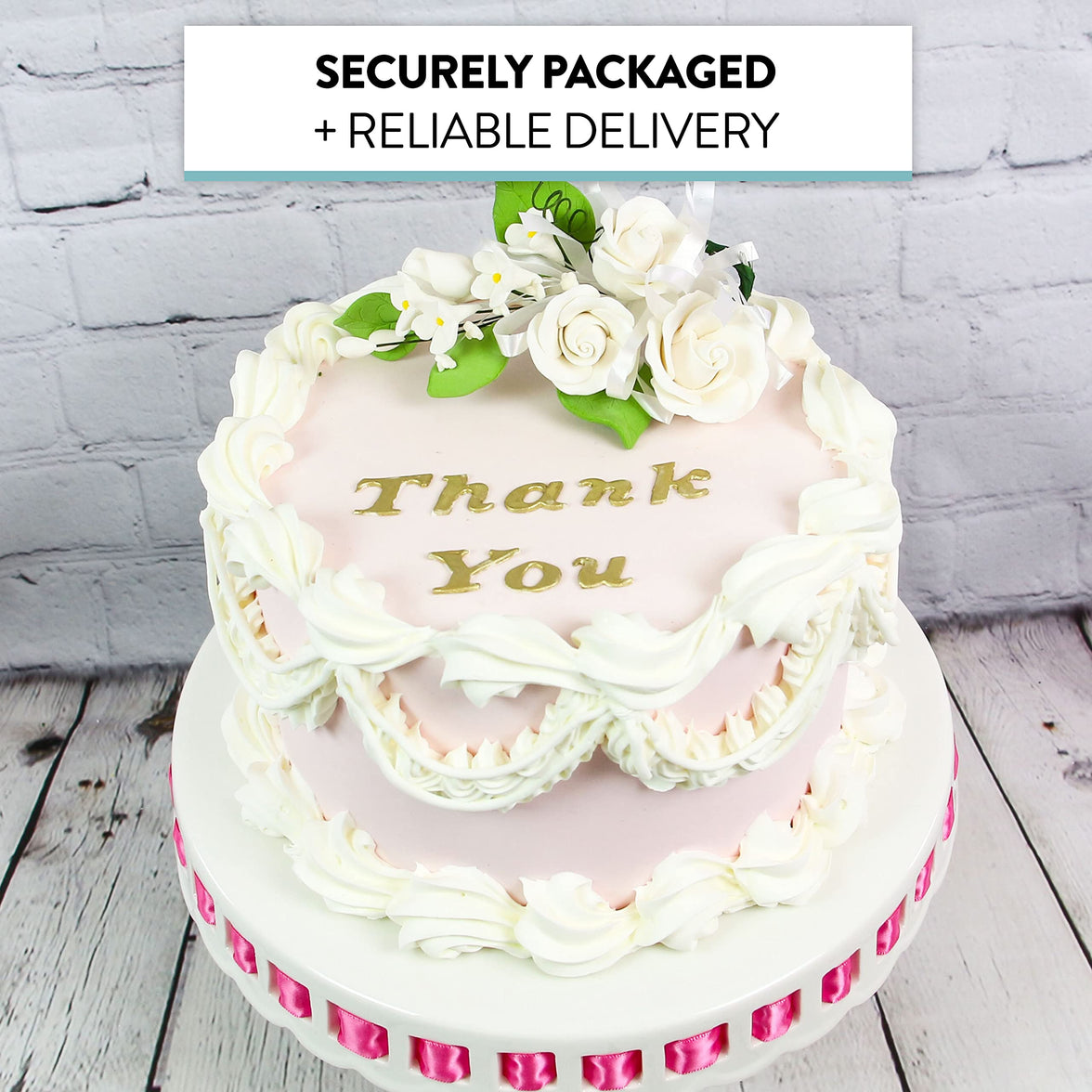 Petite Rose Spray, Sugar Flower Spray for Cakes, by Global Sugar Art, White 2 Count