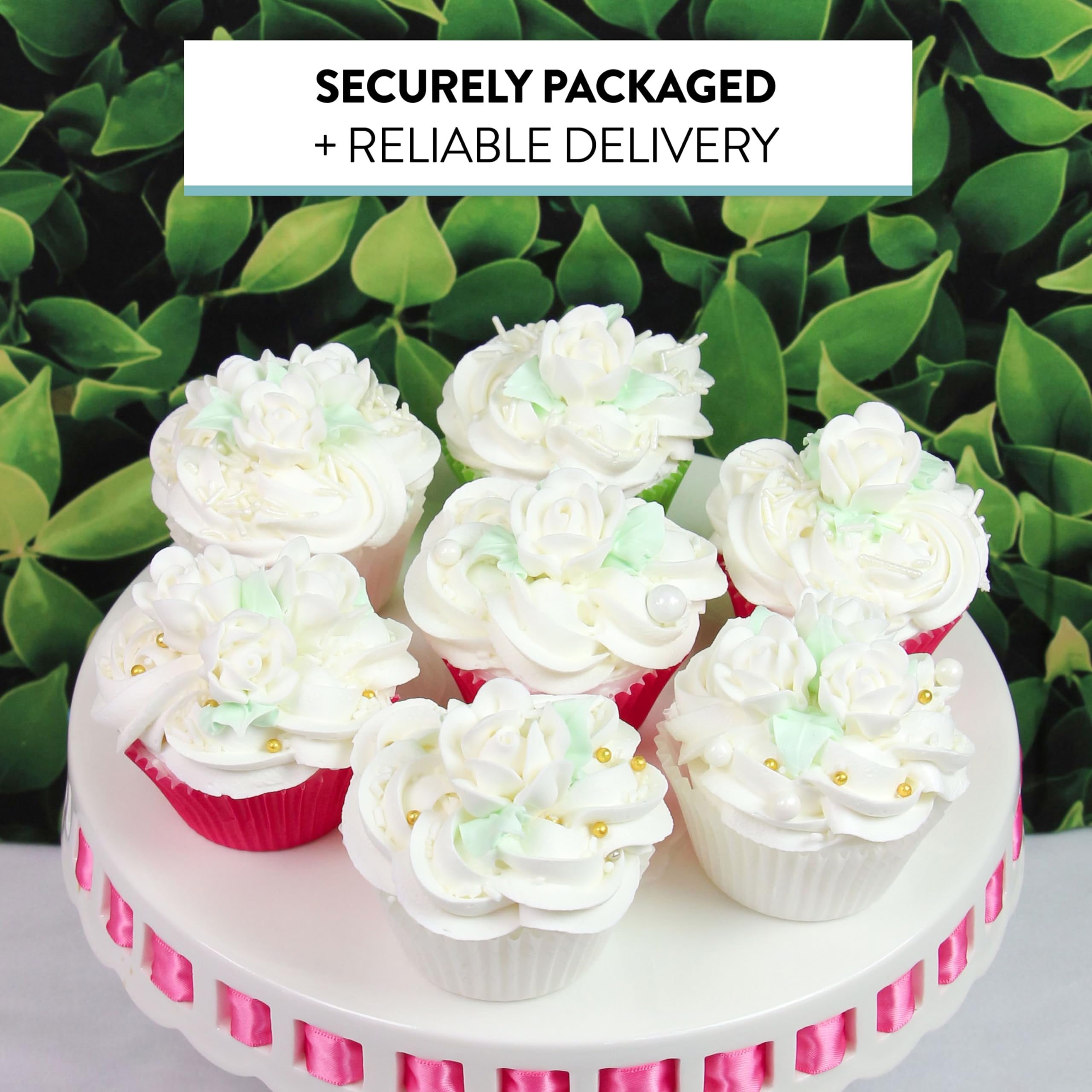 Edible Royal Icing Roses, Two Dozen Roses for Cupcake Decorating, by Global Sugar Art, White Rose Set