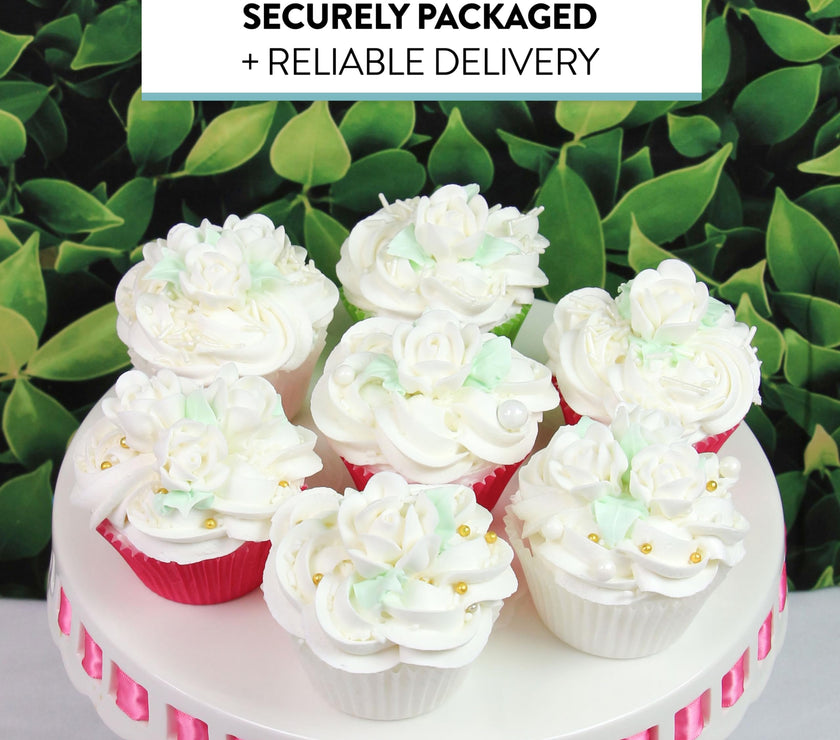 Edible Royal Icing Roses, Two Dozen Roses for Cupcake Decorating, by Global Sugar Art, White Rose Set