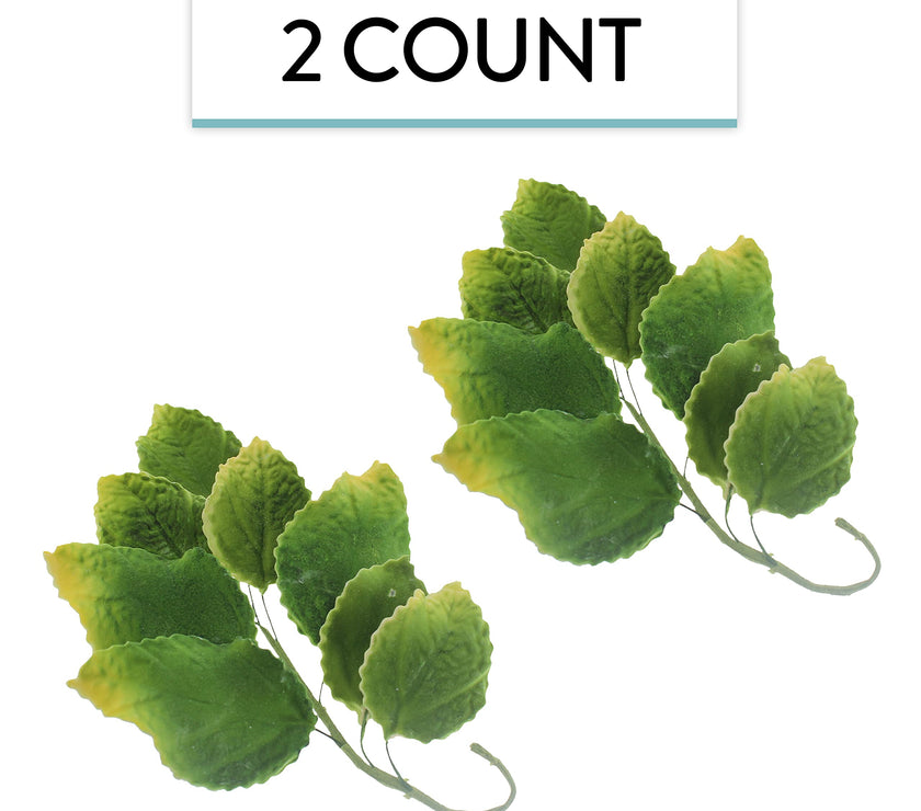 Rose Leaf Spray, Sugar Cake Flower Leaves by Global Sugar Art, Green Faded Tips