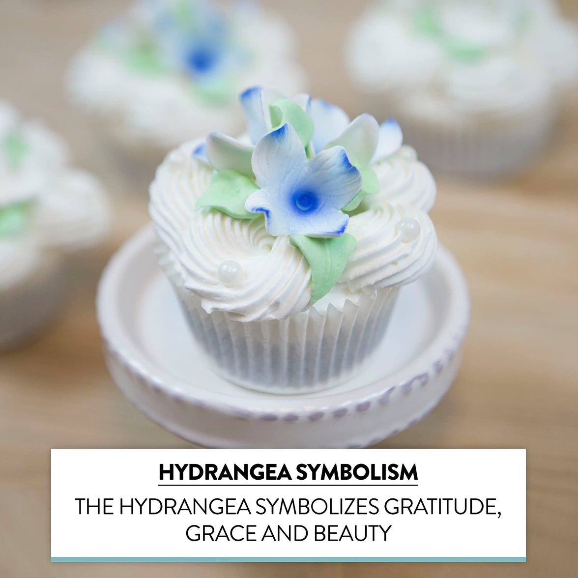 Hydrangea Sugar Flower Cake Decorations by Global Sugar Art, Blue