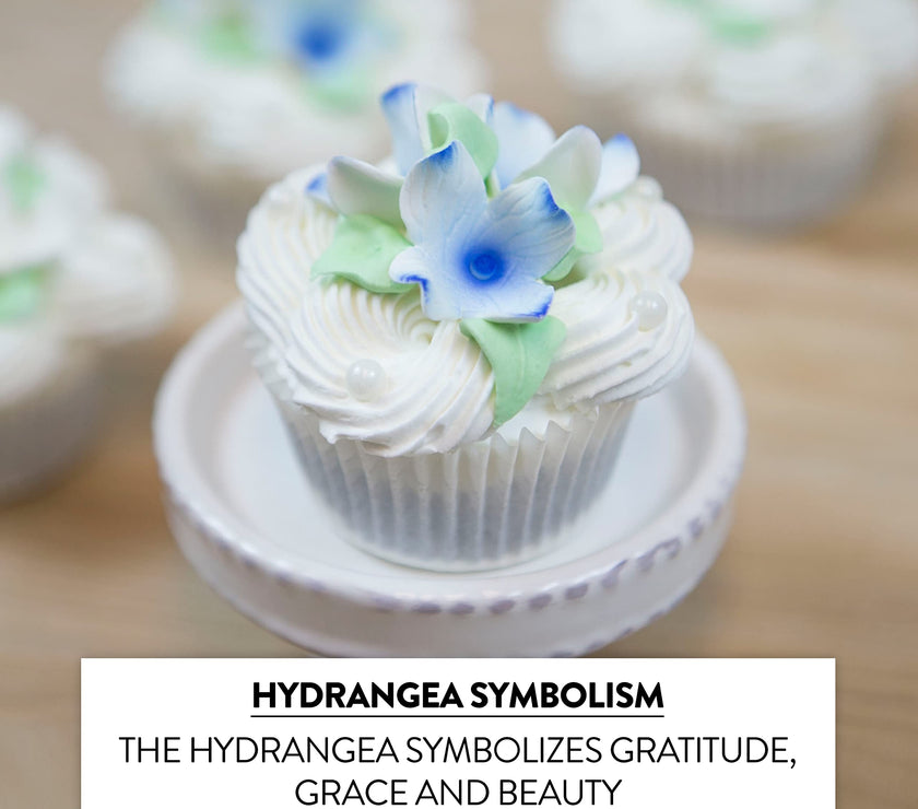 Hydrangea Sugar Flower Cake Decorations by Global Sugar Art, Blue