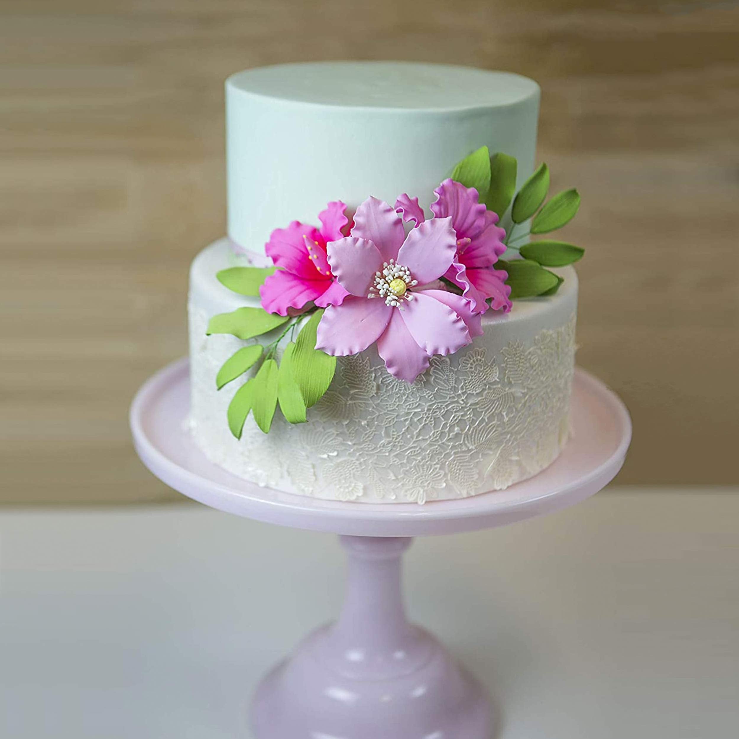 Hibiscus Sugar Cake Flowers, Pink Tropical Sugar Flowers, by Global Sugar Art