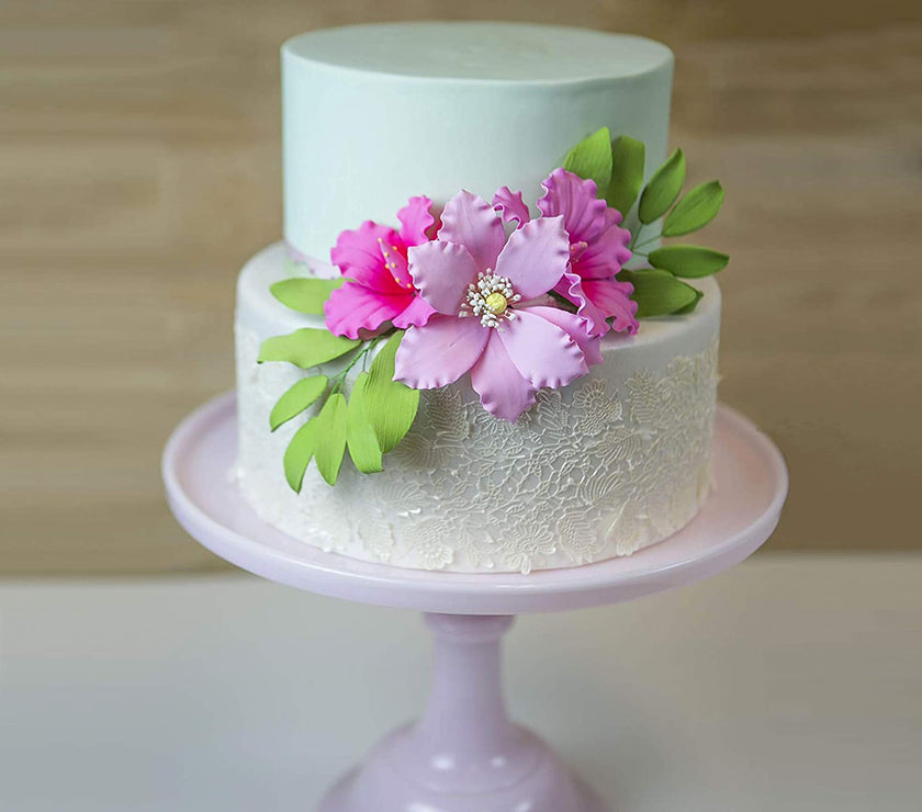 Hibiscus Sugar Cake Flowers, Pink Tropical Sugar Flowers, by Global Sugar Art